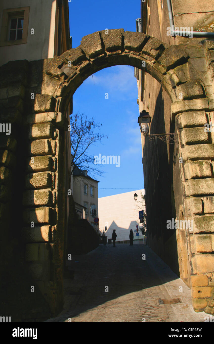 An archway in the centre of Luxembourg-City Stock Photo