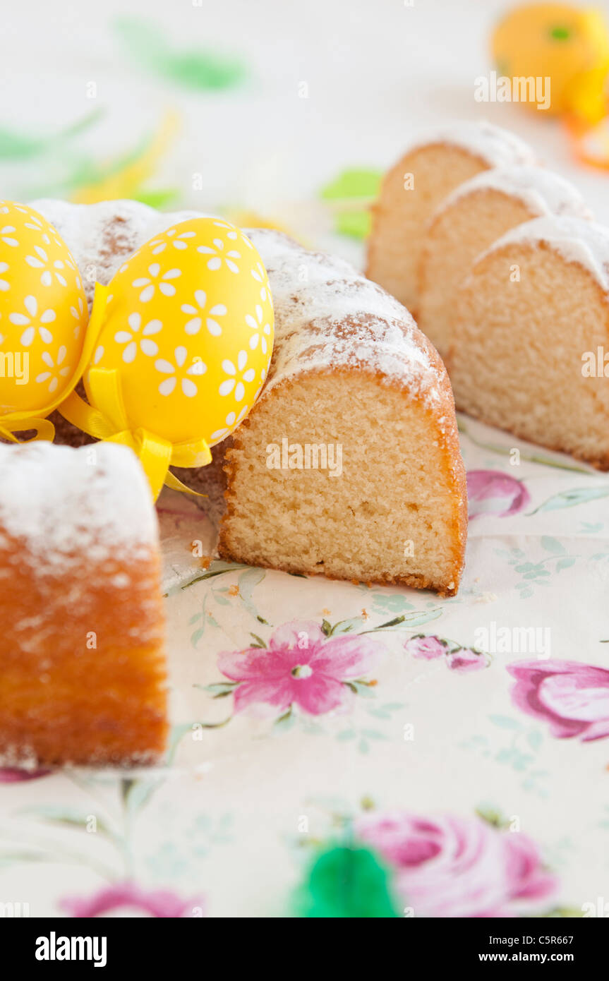 Traditional Cake With Icing Sugar On Easter Stock Photo Alamy