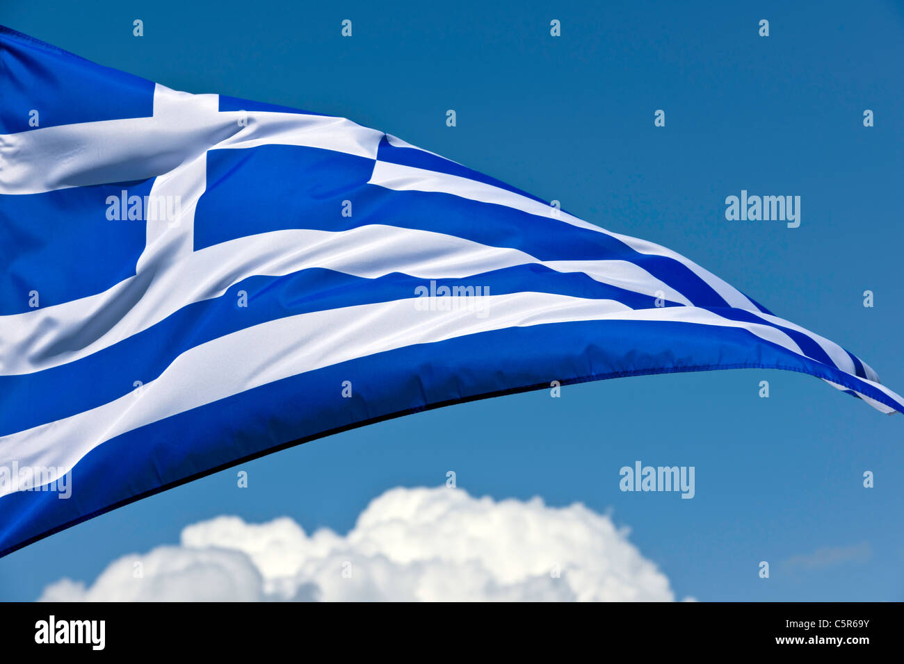 Greek National Flag Stock Photo