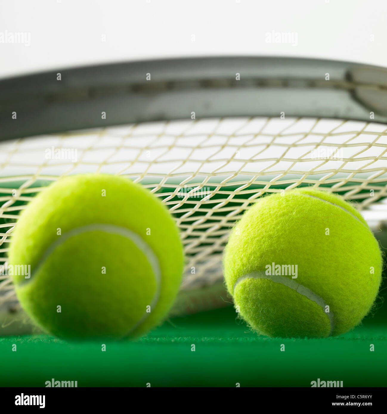 Tennis racket and tennis ball Stock Photo