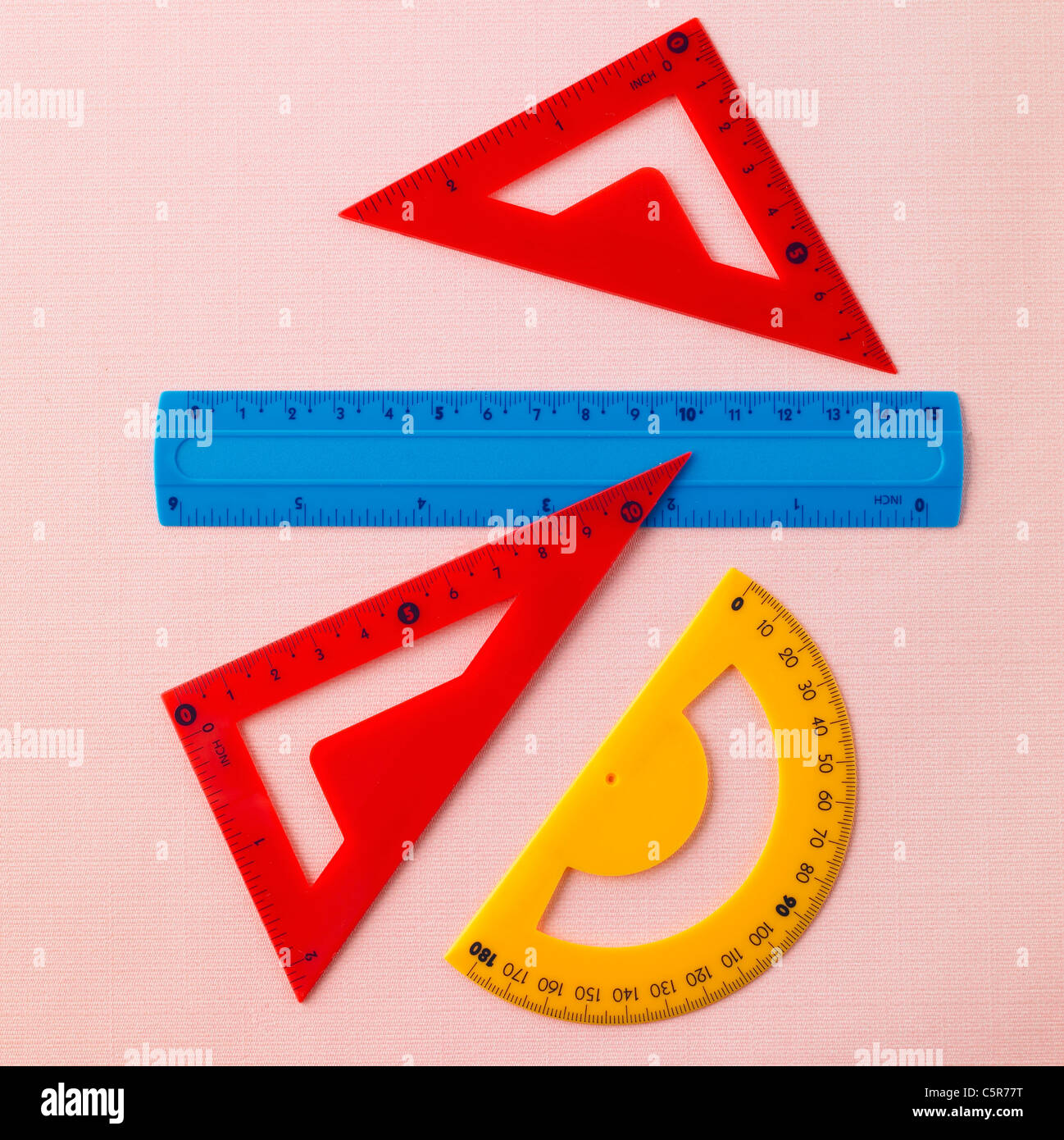 Rulers and protractor Stock Photo Alamy