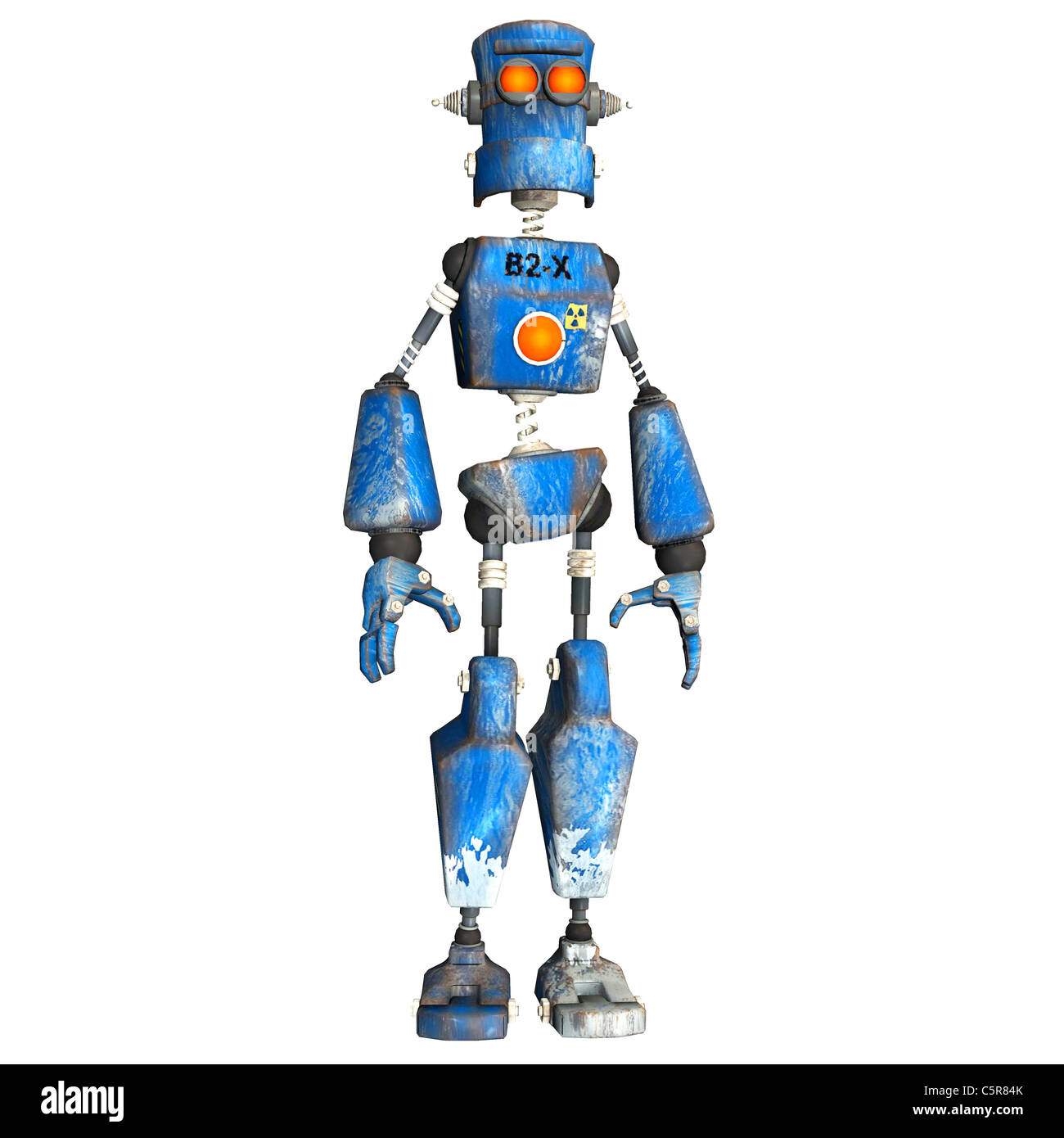Illustration of a blue robot isolated on a white background Stock Photo ...