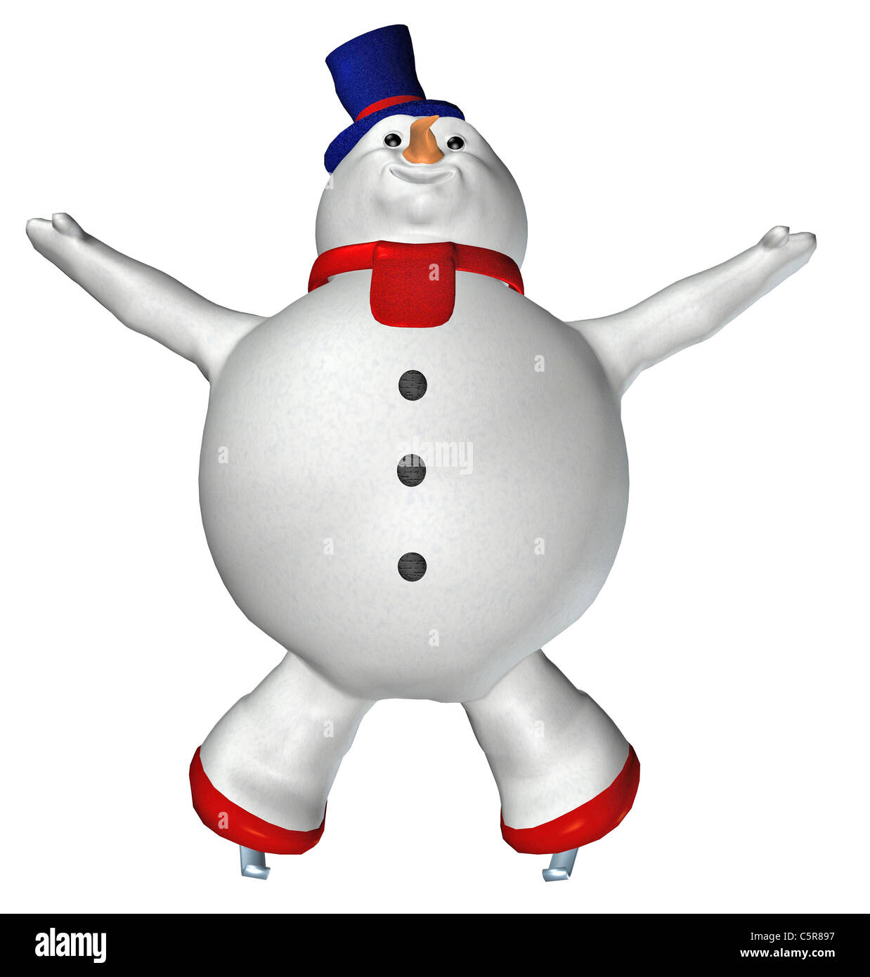 Illustration of a Snowman isolated on a white background Stock Photo ...