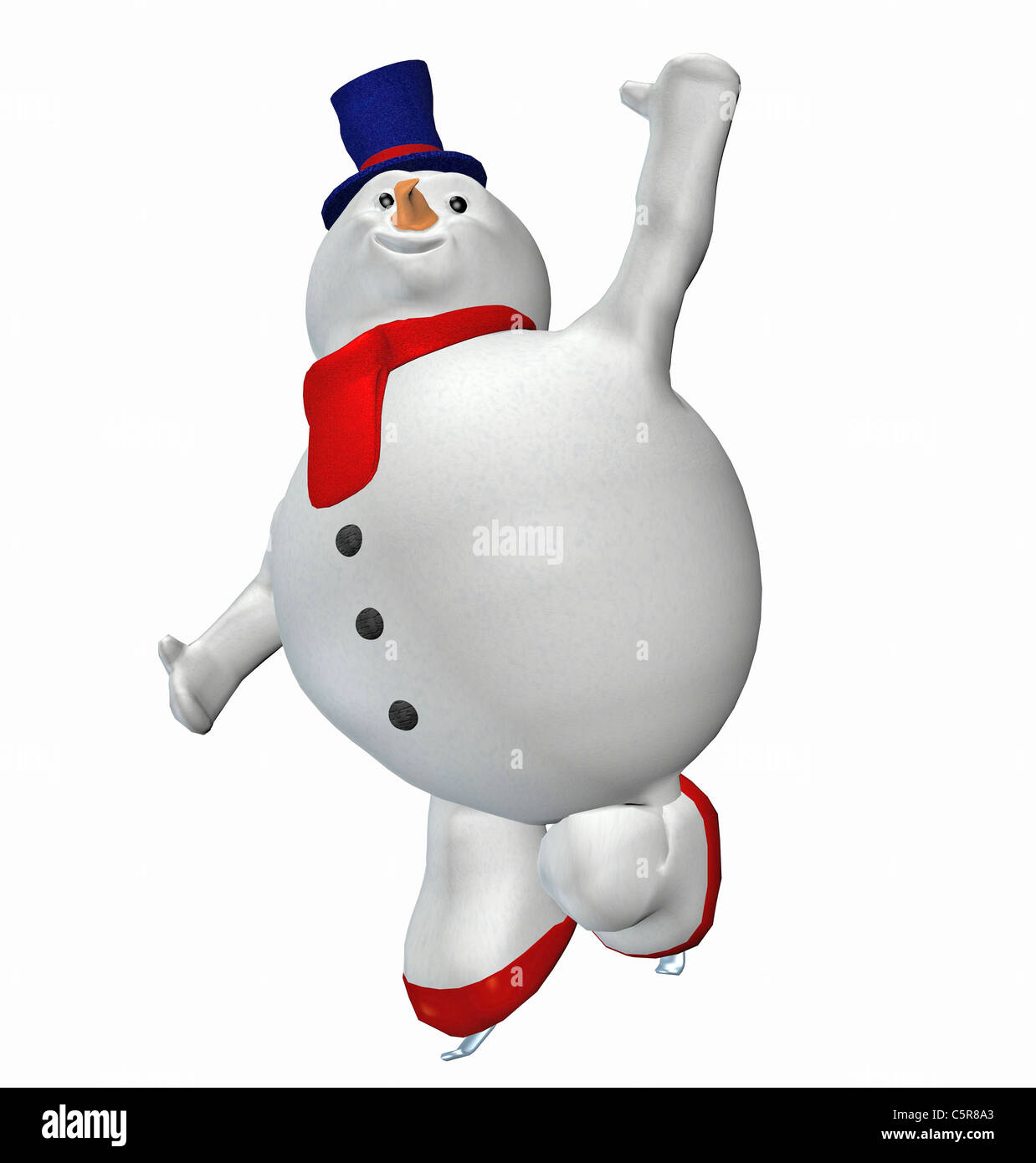 Illustration of a Snowman isolated on a white background Stock Photo ...