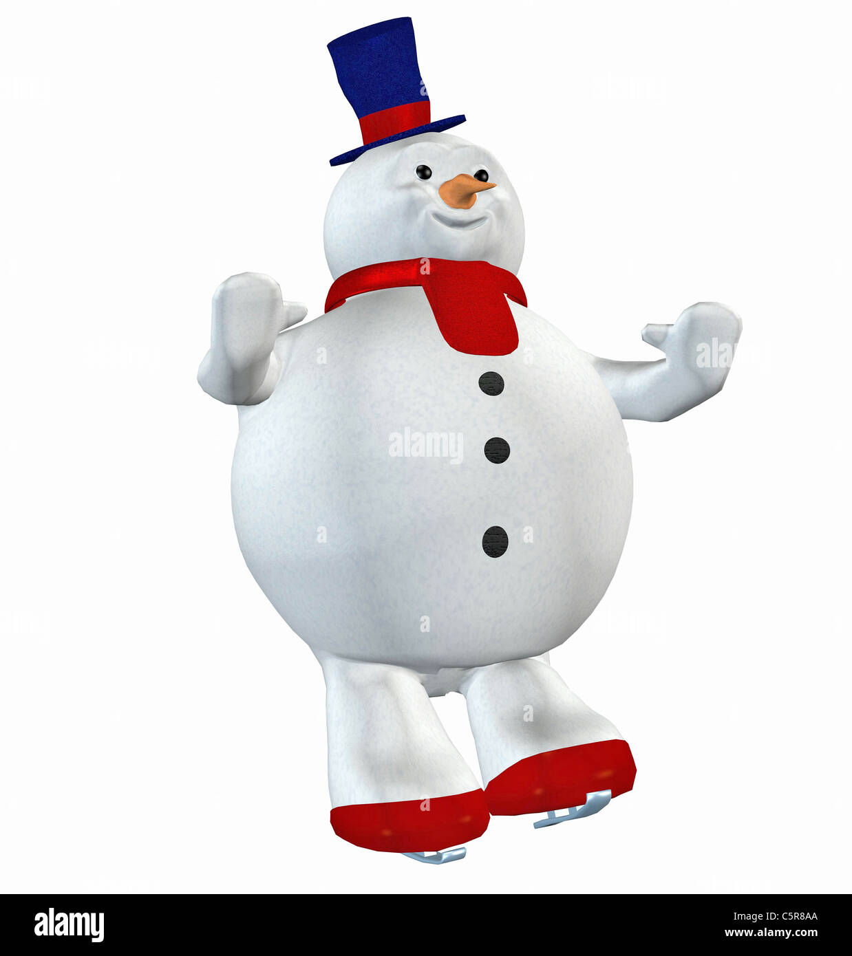 Illustration of a Snowman isolated on a white background Stock Photo ...