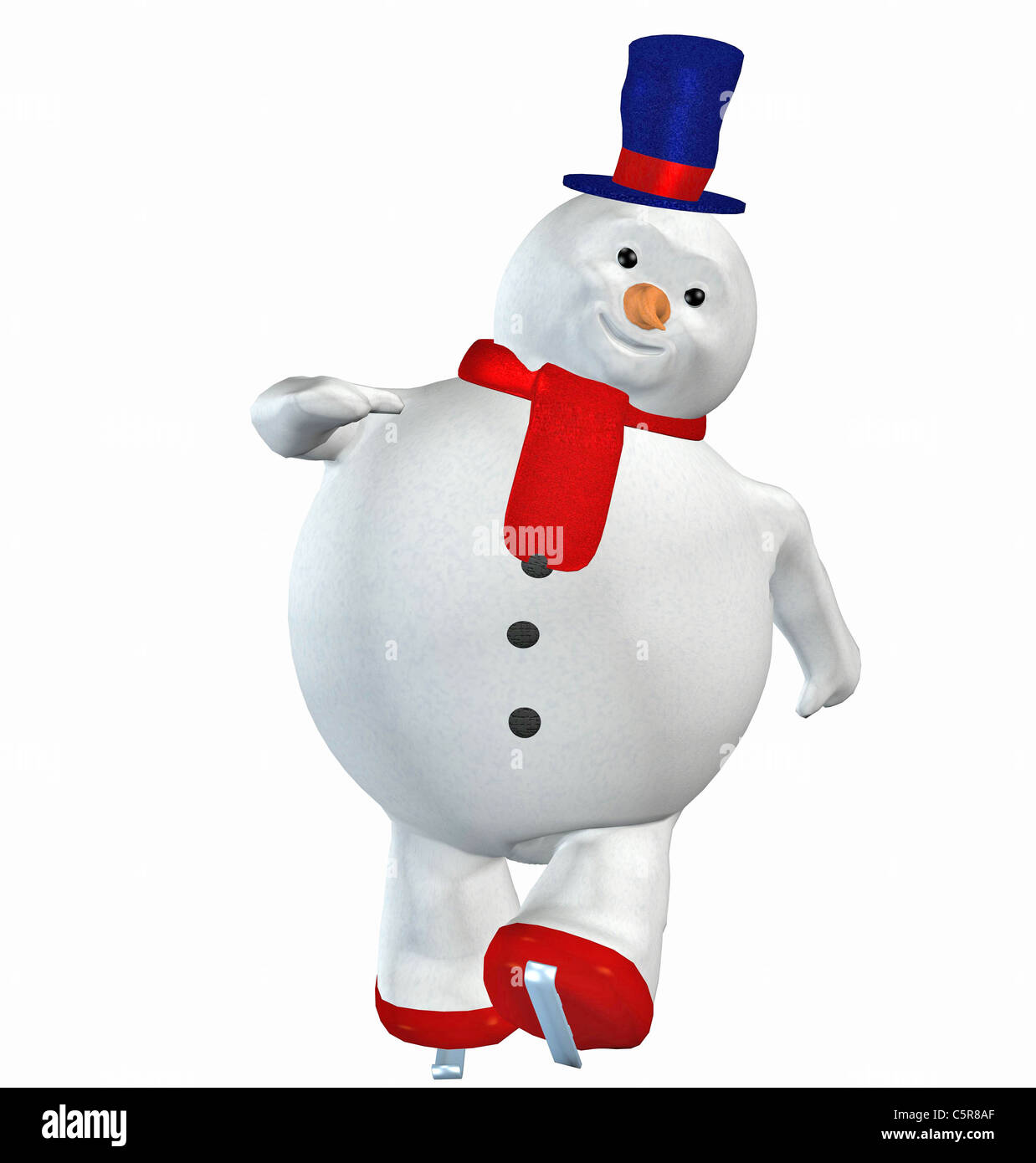 Illustration of a Snowman isolated on a white background Stock Photo ...