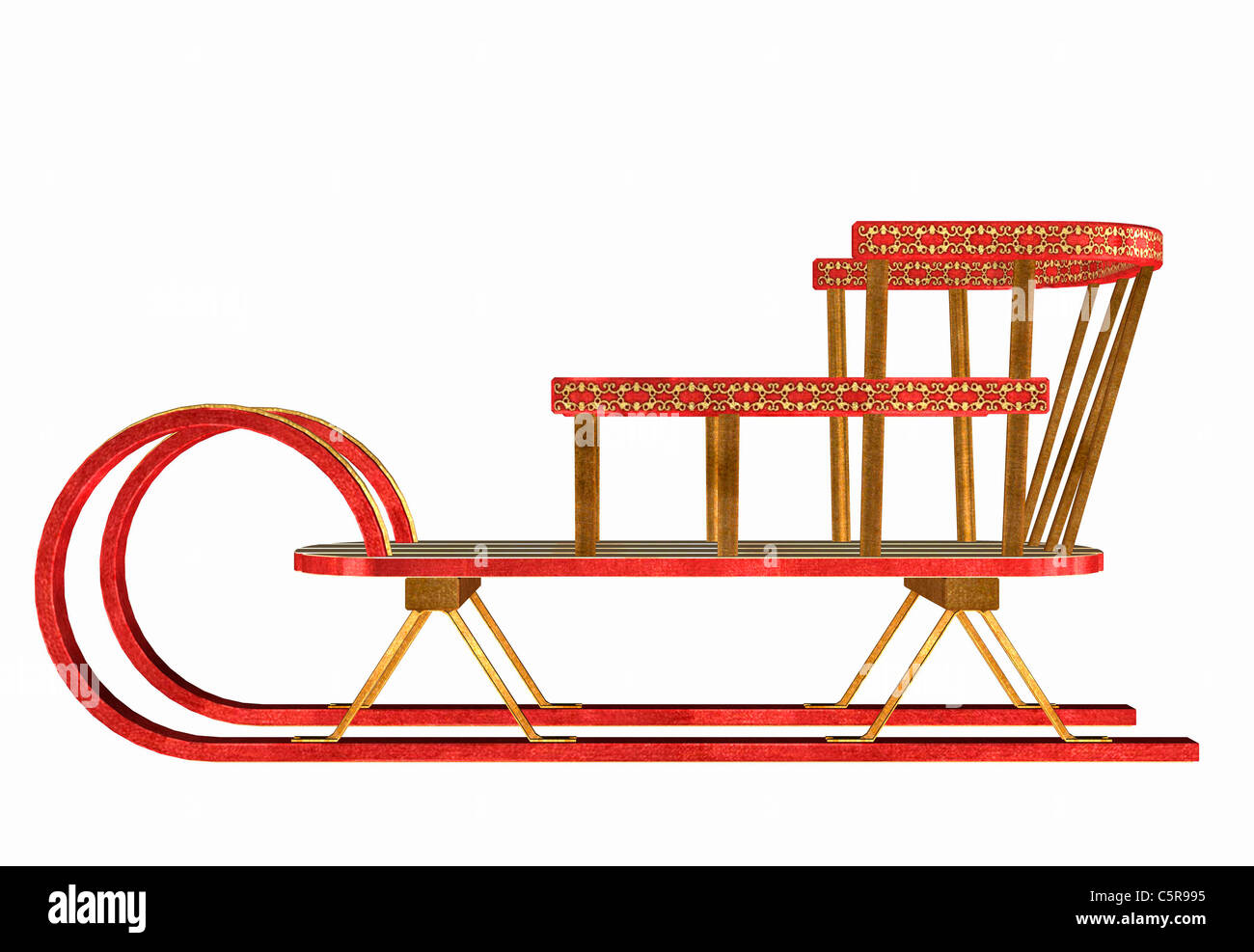 Illustration of a sleigh isolated on a white background Stock Photo - Alamy
