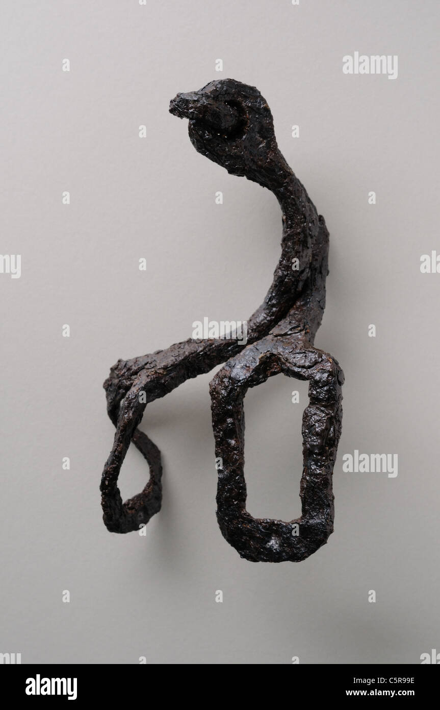 Iron horse bite. Length 12, 5 cm Width 7 cm Weight 122 gr ( 1st - 3rd CE ) - Roman period in Complutum . SPAIN Stock Photo