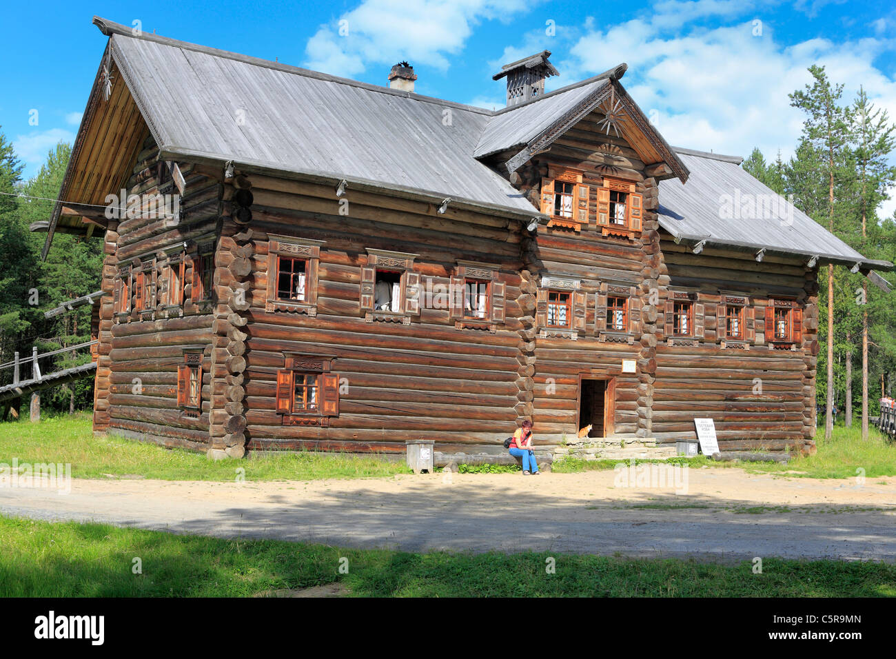 Wooden house, Open air wooden architecture museum, Malye Korely, near Archangelsk, Archangelsk (Arkhangelsk) region, Russia Stock Photo