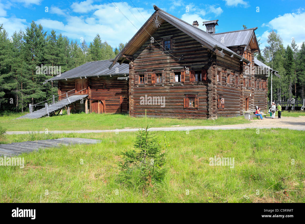 Wooden house, Open air wooden architecture museum, Malye Korely, near Archangelsk, Archangelsk (Arkhangelsk) region, Russia Stock Photo