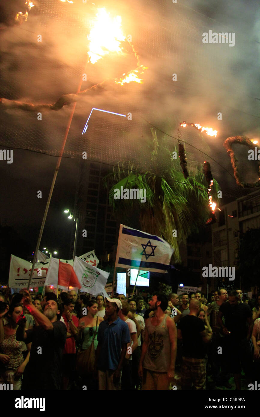 Israel, Tel Aviv, the Housing Protest demonstration Stock Photo