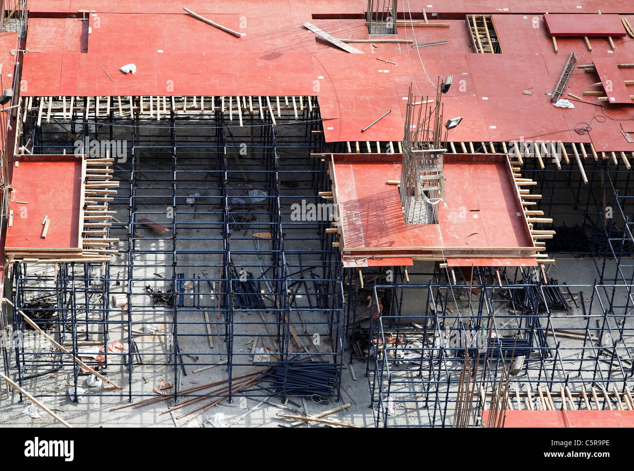 construction site patterns from scaffolding and mdf sheets, lanscape ...