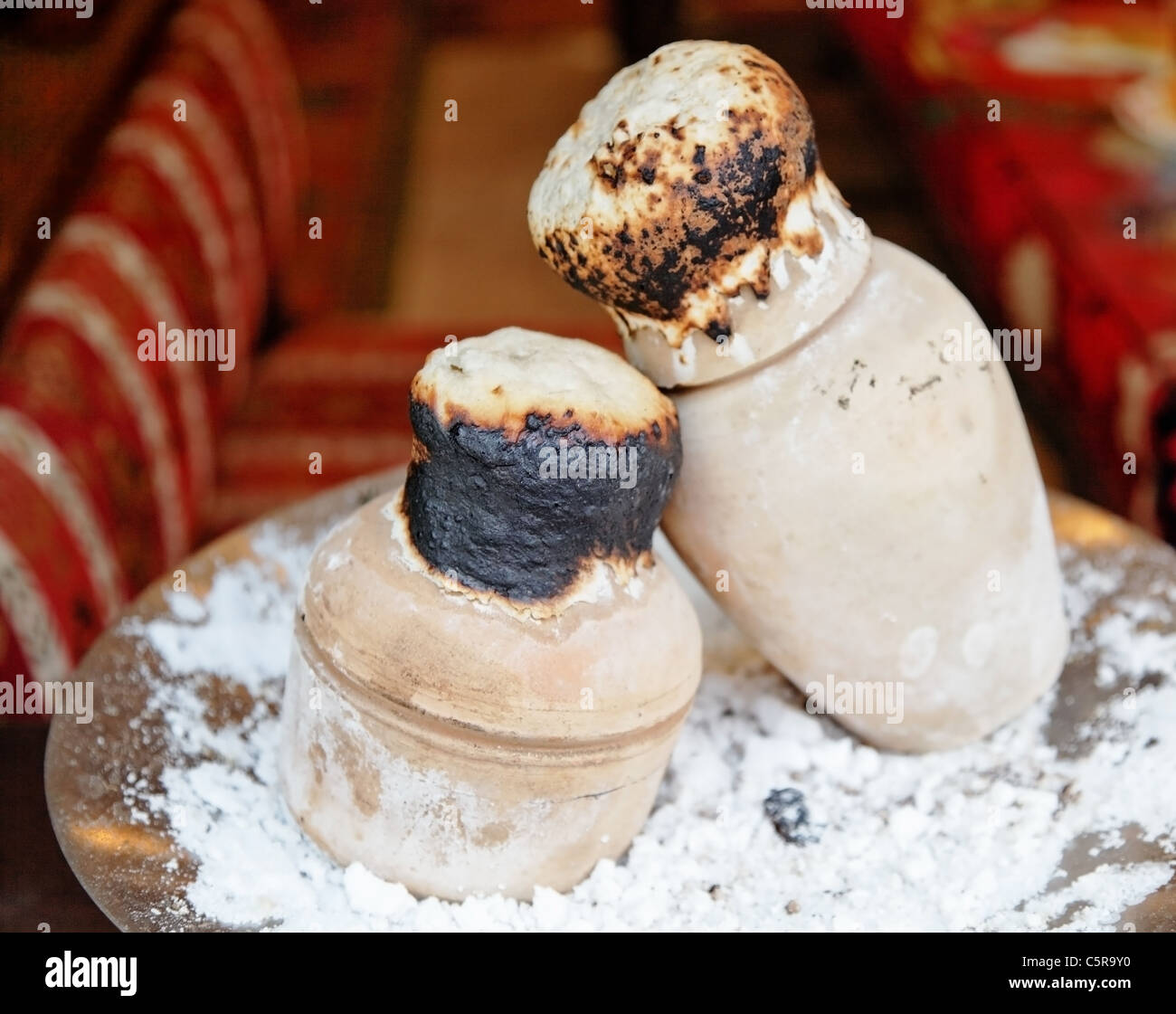 Testi kebaba Turkish delicacy cooked in a clay pot sealed with dough