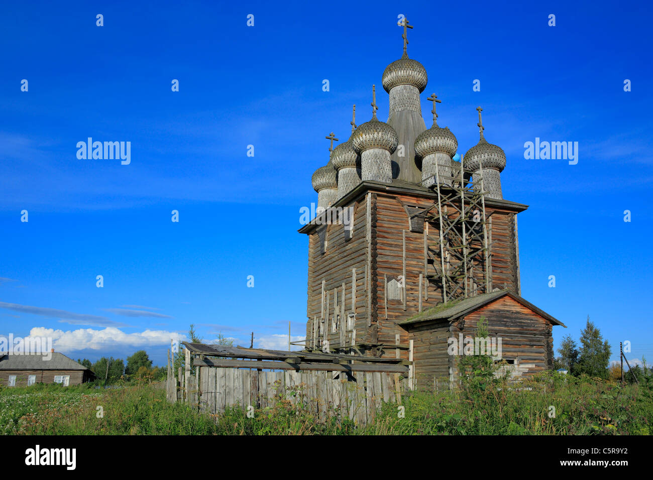 Wooden church (1683-1688), Zaostrovie, Archangelsk (Arkhangelsk Stock ...