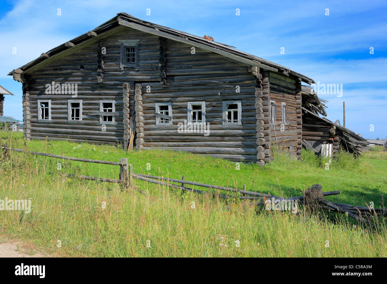 Wooden house, Seltso, Archangelsk (Arkhangelsk) region, Russia Stock Photo