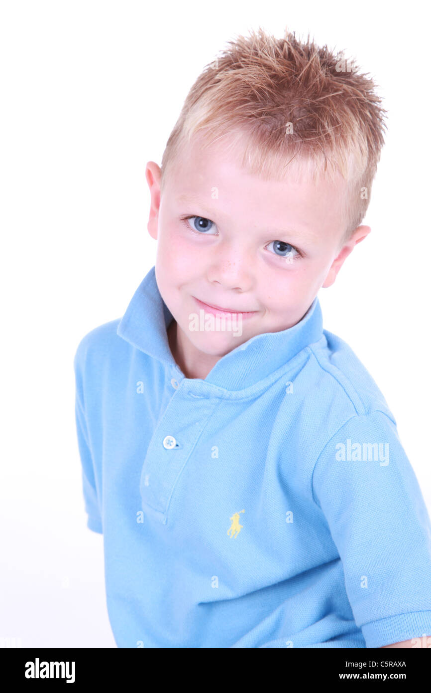 Portrait of a blond 4 year old boy Stock Photo Alamy