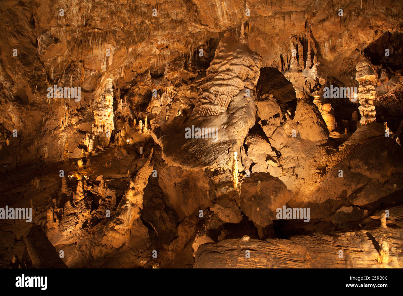 Baradla cave - bigest middle Europe cave system - Voros-toi tour - Hungary - Dom Stock Photo