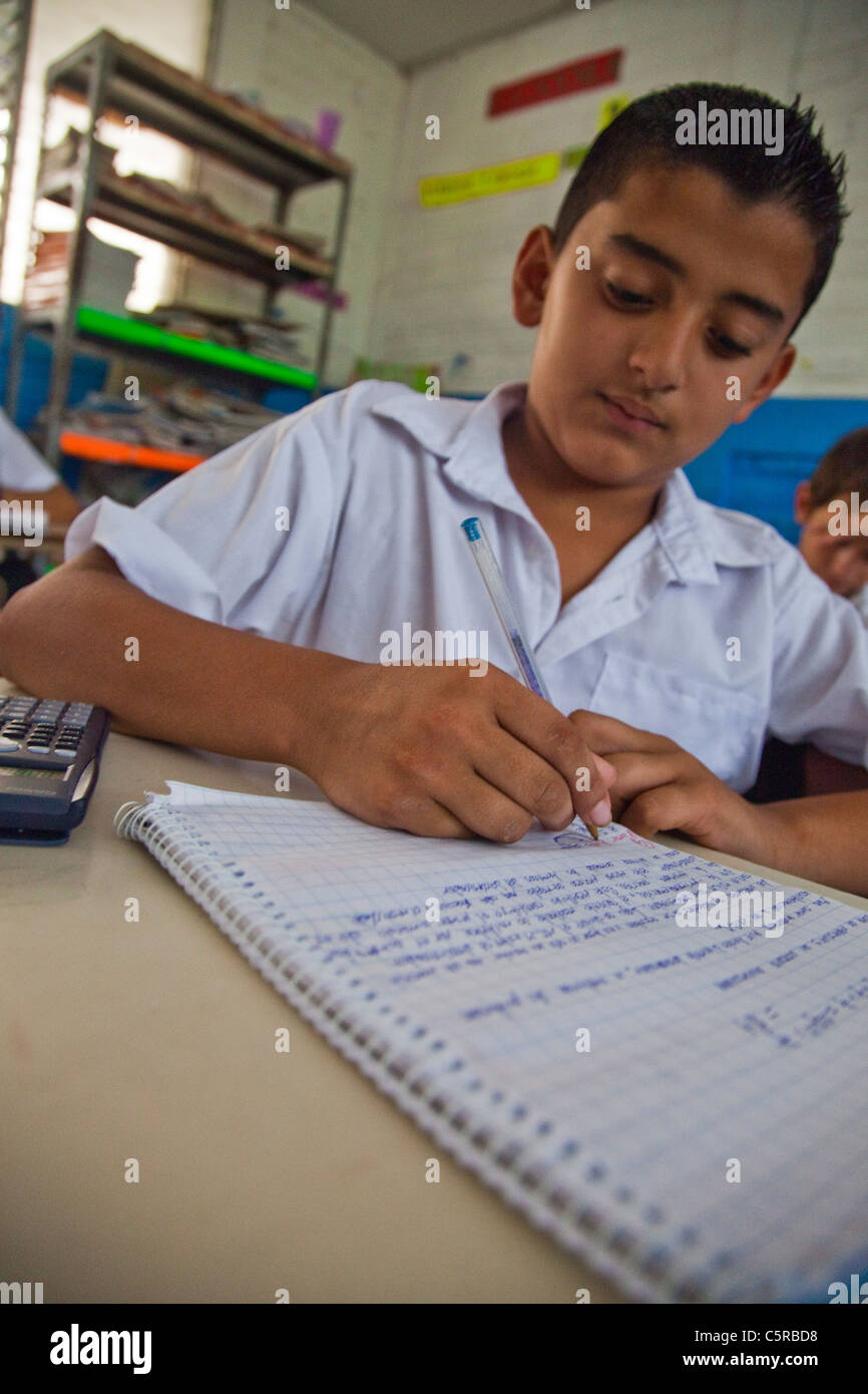 Middle School in Canton La Junta, Comalapa, Chalatenango, El Salvador Stock Photo