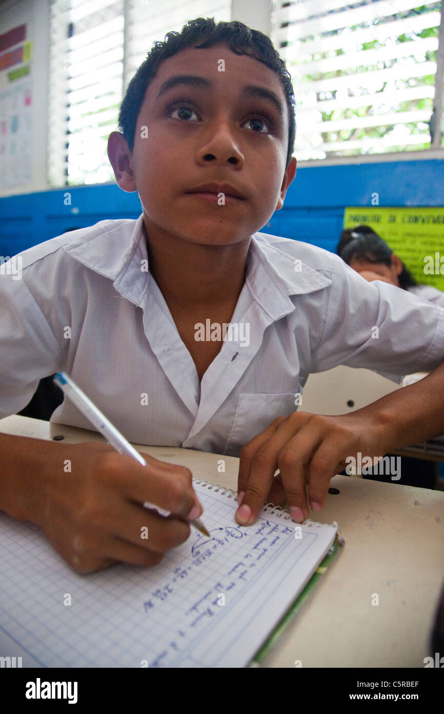 Middle School in Canton La Junta, Comalapa, Chalatenango, El Salvador Stock Photo