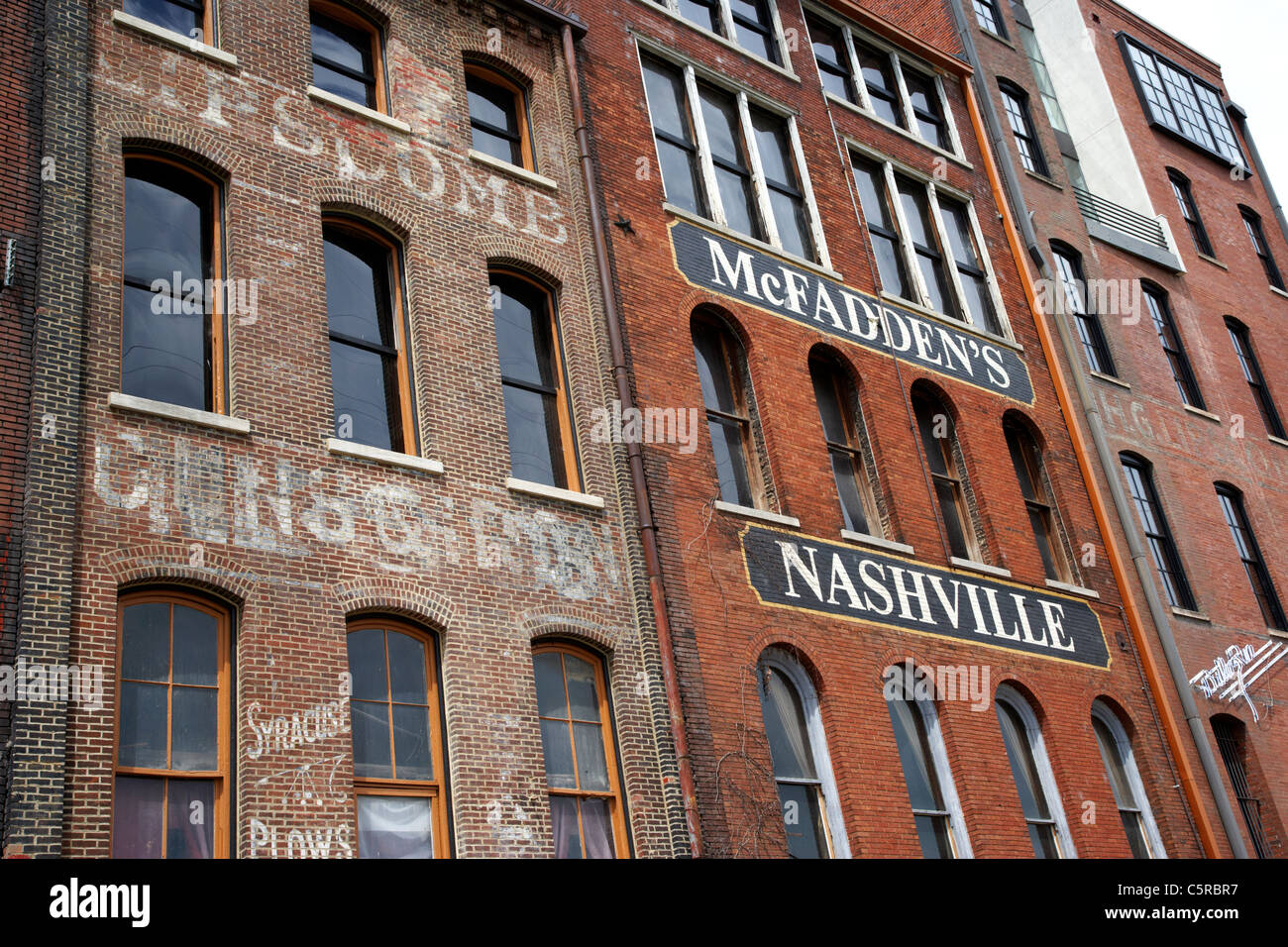 front street warehouse buildings on first avenue Nashville Tennessee USA Stock Photo