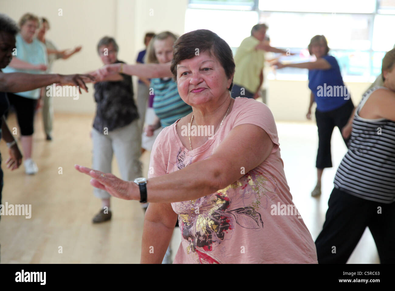 Keep fit class for Senior Citizens Stock Photo - Alamy