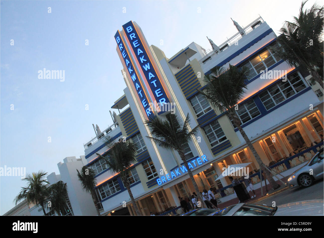 Breakwater Hotel, Ocean Drive, Miami South Beach, Gold Coast, Florida, United States of America, USA, North America Stock Photo