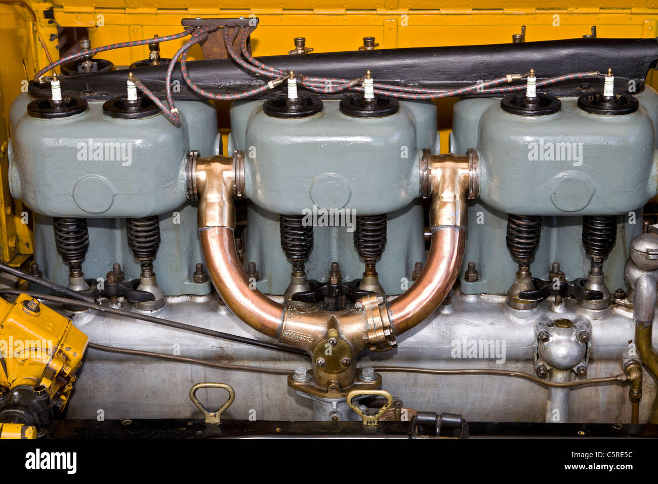 9.8 litre, 6 cylinder engine of the 1911 Marmon "Wasp" Indy 500 winning car. Goodwood Festival