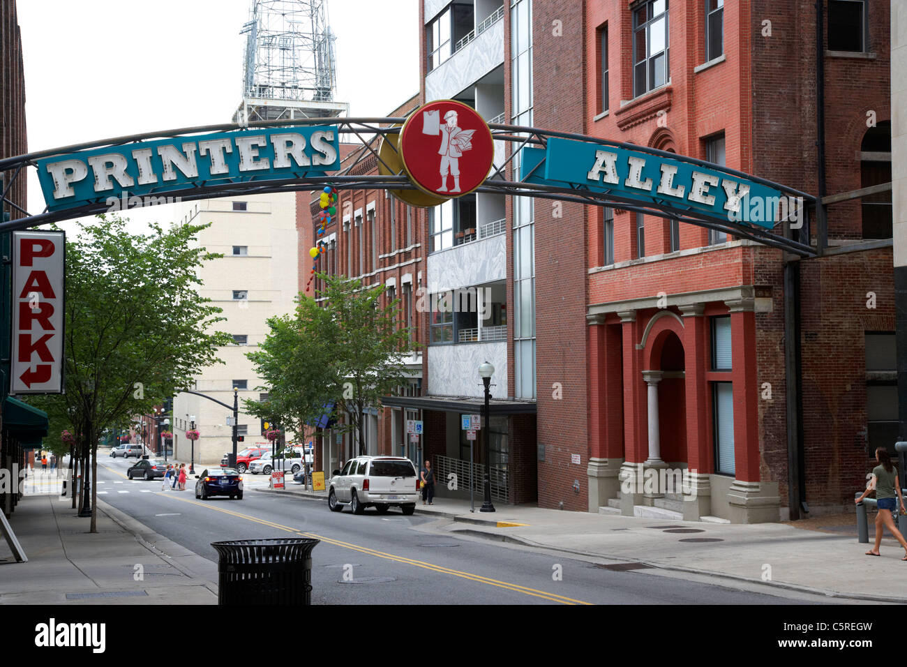 entrance to printers alley Nashville Tennessee USA Stock Photo