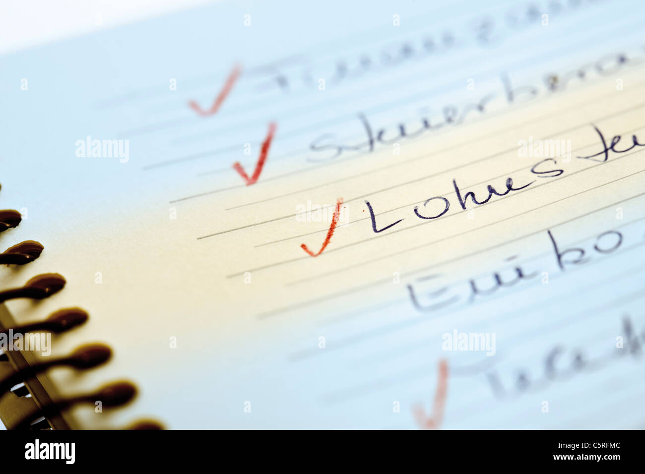 To Do List, close-up Stock Photo - Alamy