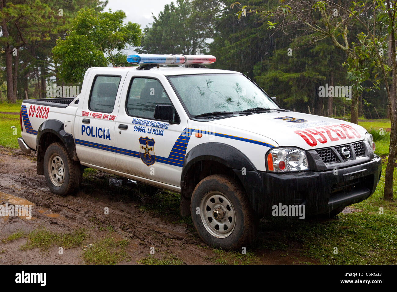 Police truck, Canton Las Pilas, San Ignacio, Chaltenango Department, El