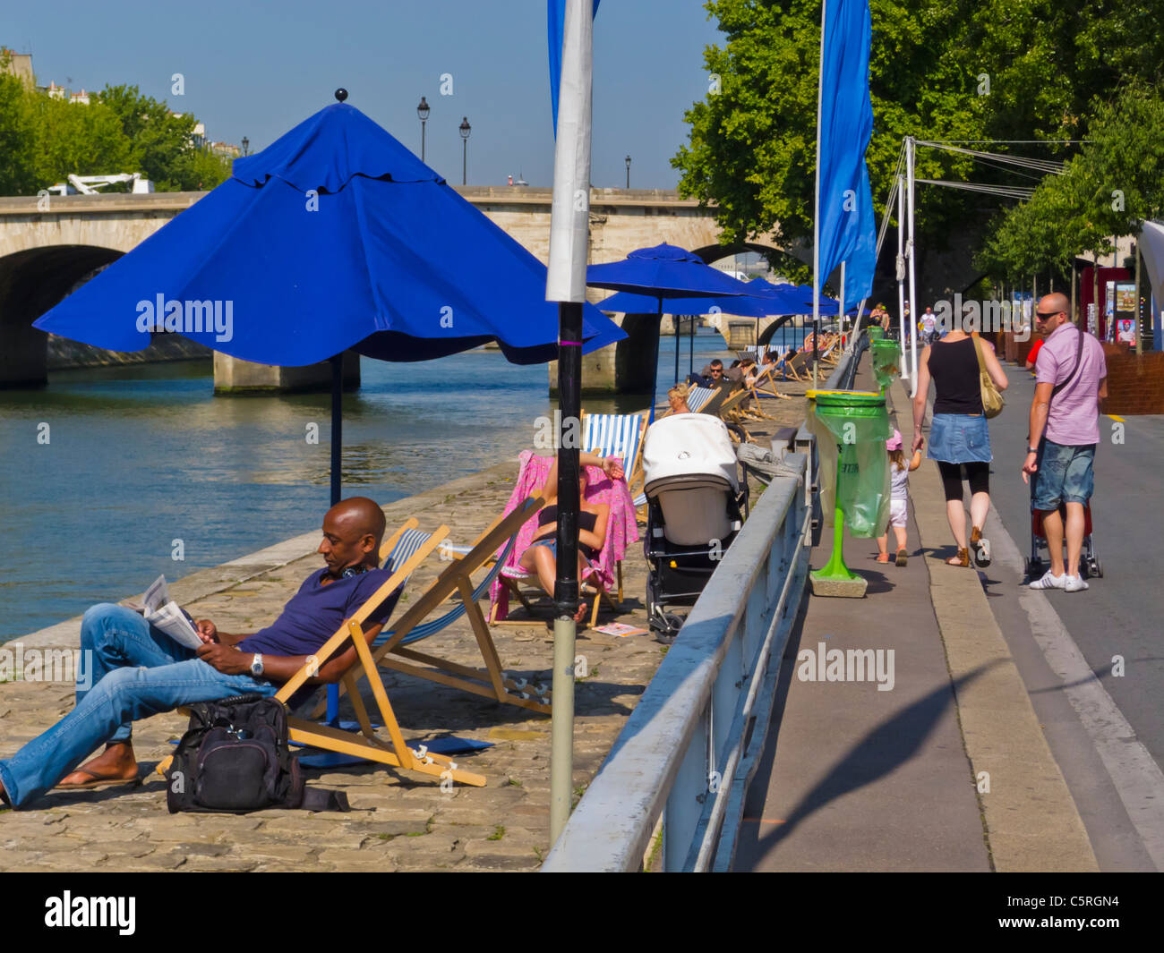Paris, France, Annual Beach Event in City, "Paris Plages" People