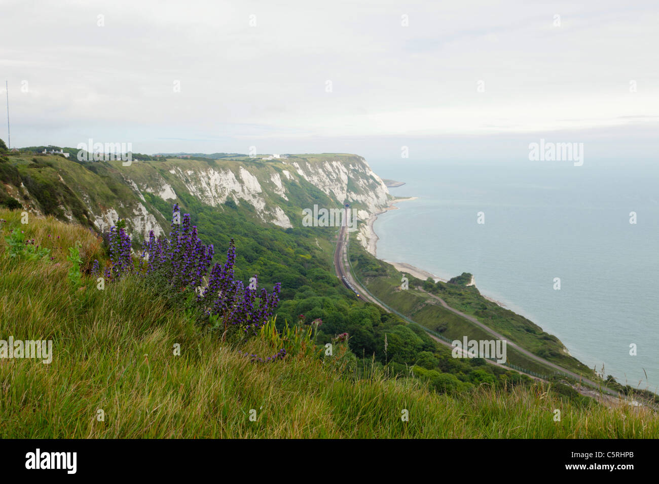 White cliffs of Dover from CapelleFerne cliffs Kent Stock Photo Alamy