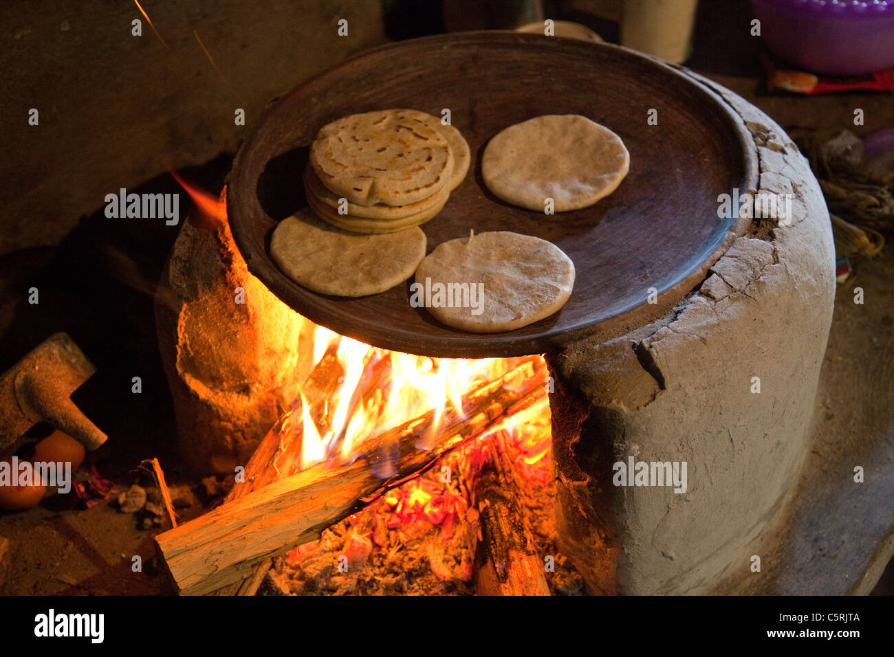 Tortillas, Canton La Junta, Comalapa, Chalatenango, El Salvador Stock