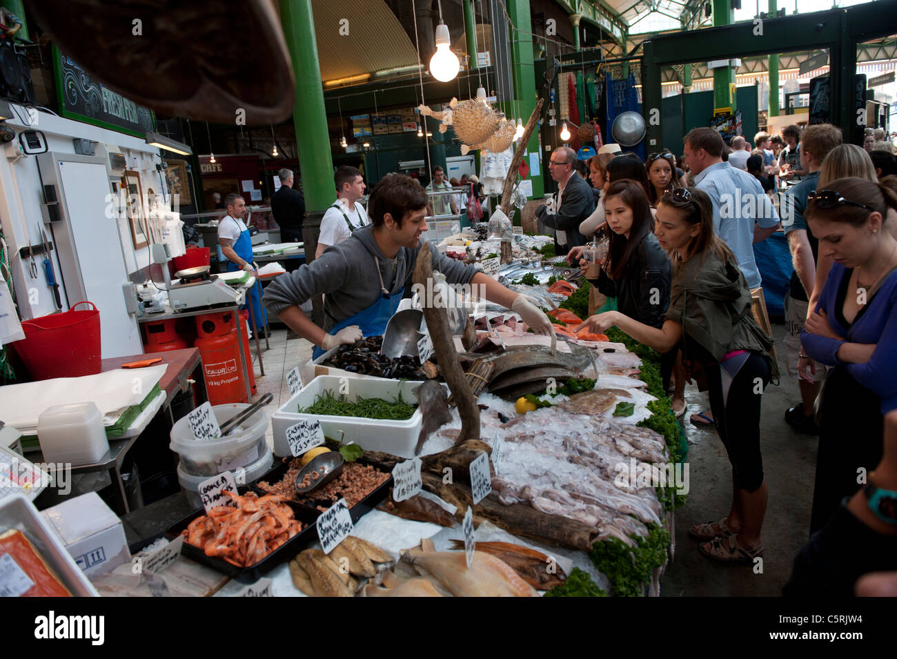 Borough Market in south London, England. Food luvies heaven. Stock Photo