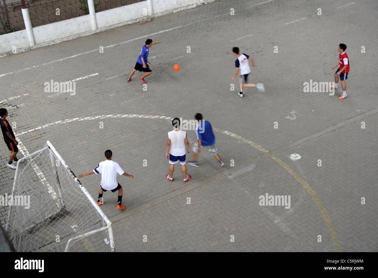 Street soccer on concrete course Stock Photo Alamy