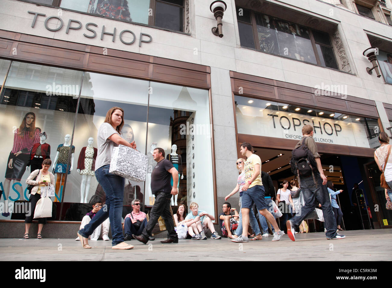 The Topshop store, Oxford Circus, Oxford Street, London, England, U.K. Stock Photo