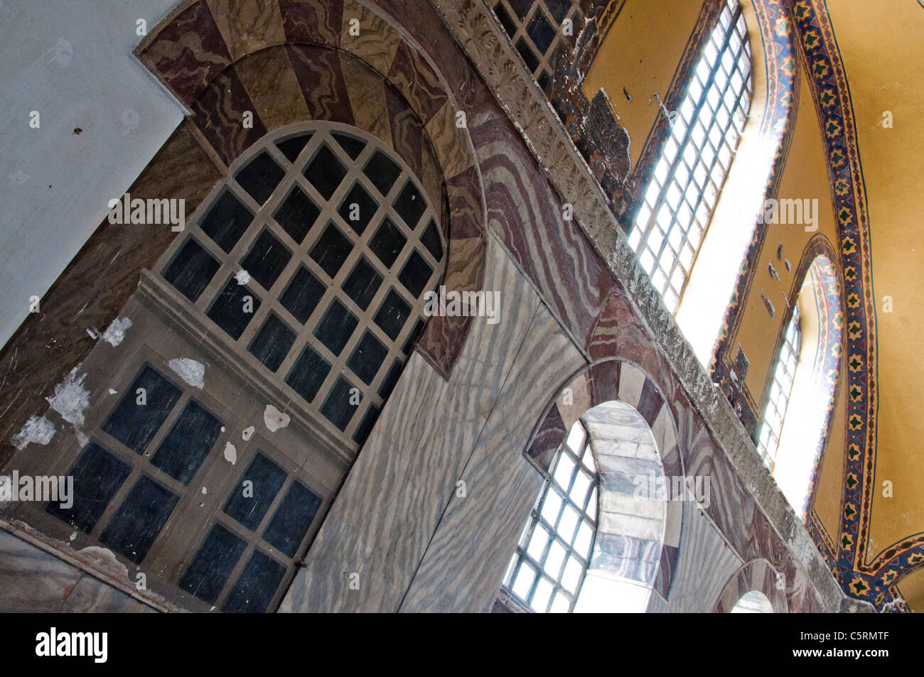 False window and real window, Ayasofya (Hagia Sophia) cathedral and mosque, Istanbul, Turkey Stock Photo