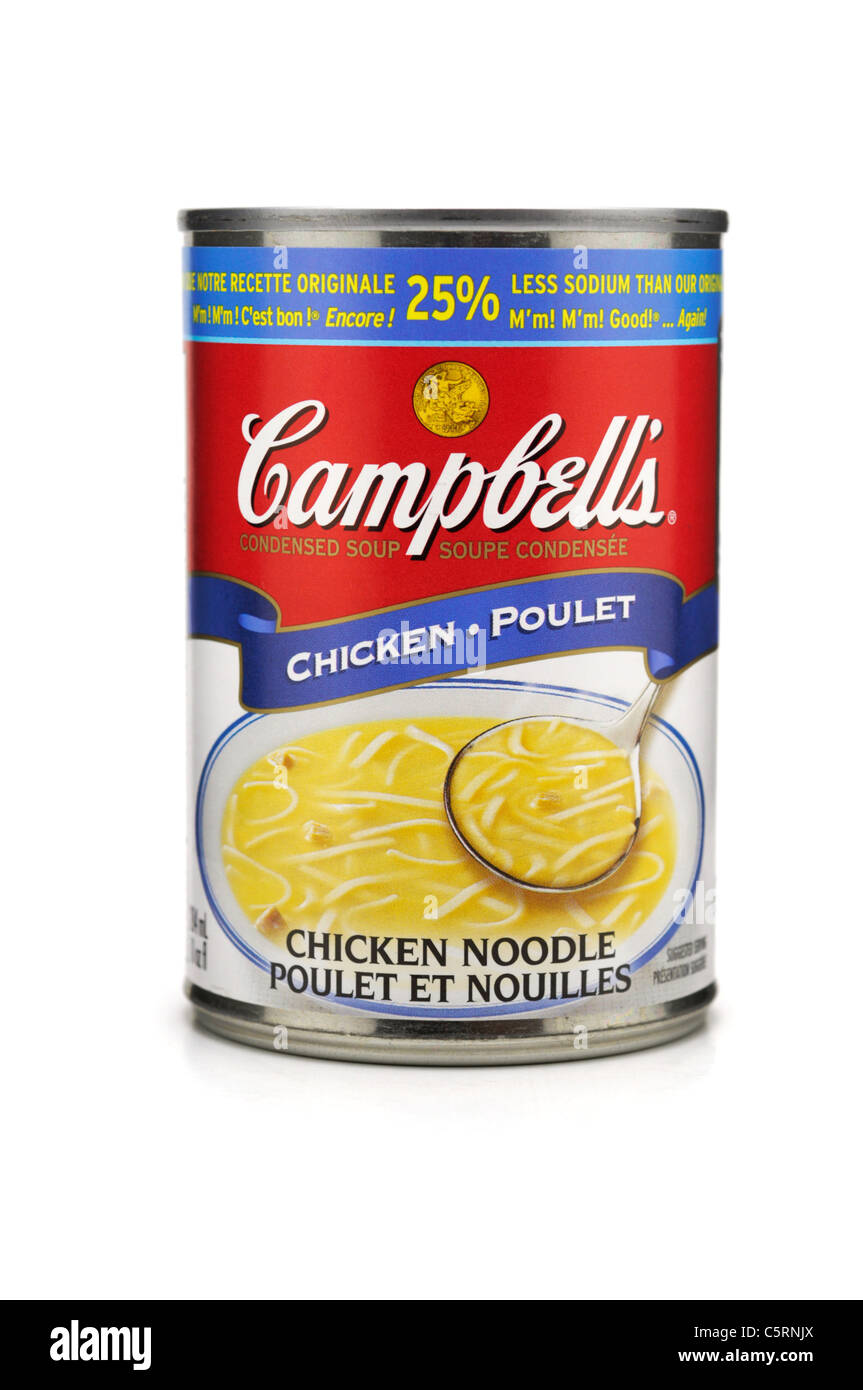 Campbells Soup, Can Tin of Chicken Noodle Soup, Campbell's Soup Stock Photo