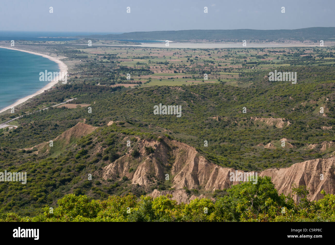 View north from The Nek over Souvla Bay, Gallipoli Peninsula Stock Photo