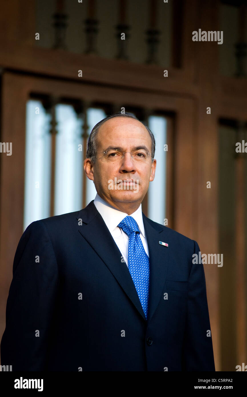 President Felipe Calderon at Los Pinos, Mexico Stock Photo Alamy