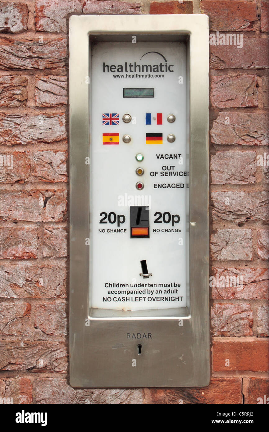 Automatic Public Toilet Entry Panel Stock Photo
