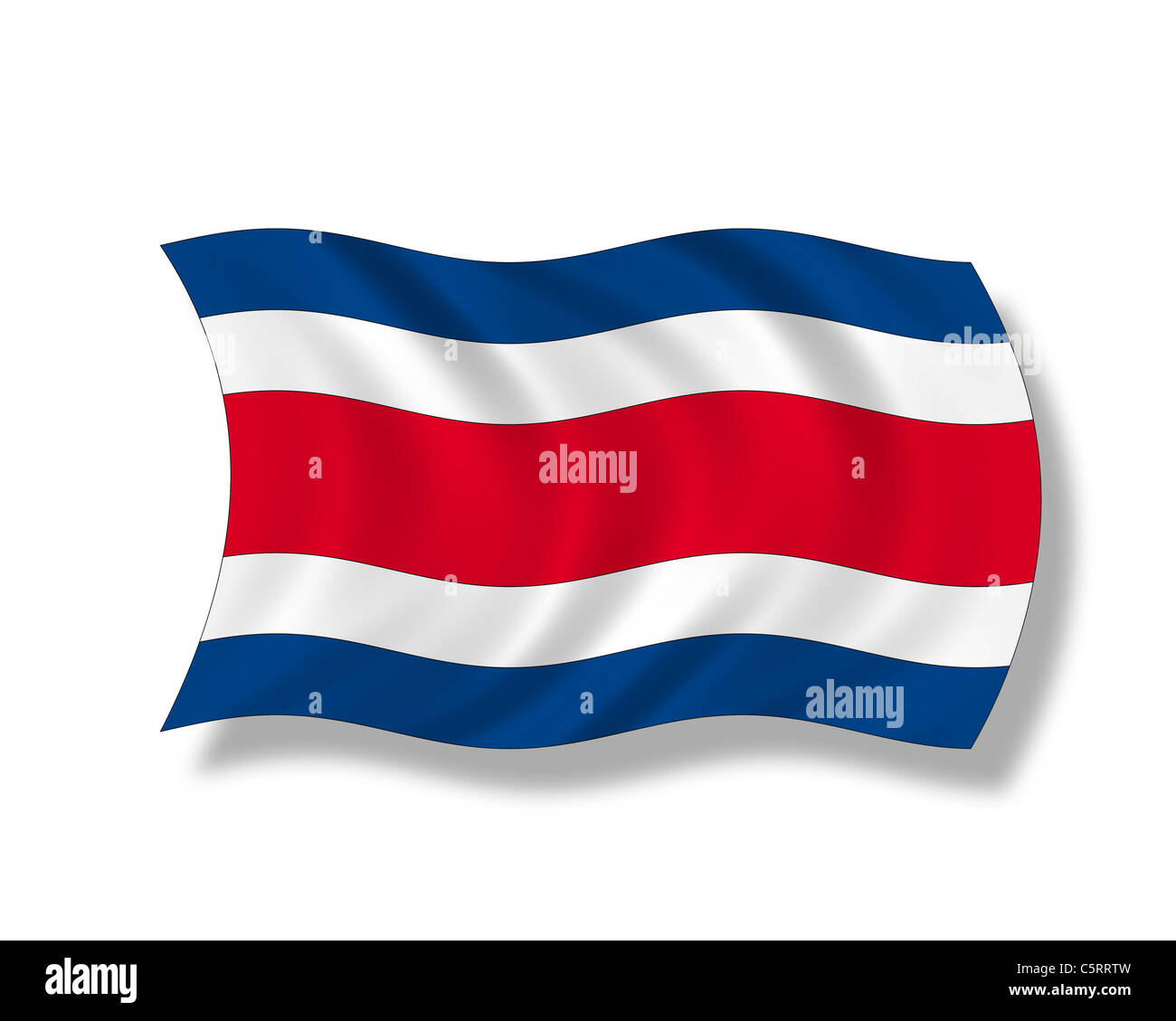 Illustration, Flag of Costa Rica Stock Photo