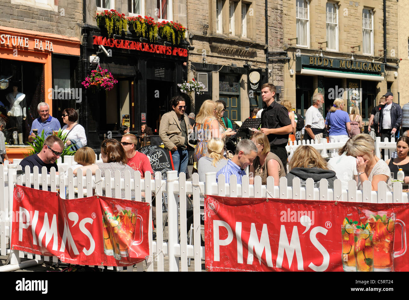 Outdoor dining at the Grassmarket Festival 2011, Edinburgh, Scotland