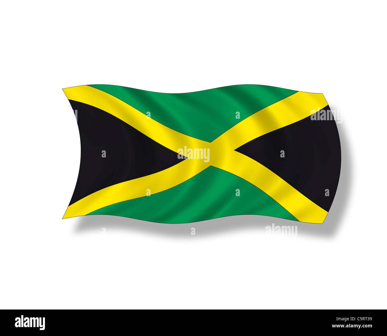Illustration, Flag of Jamaica Stock Photo