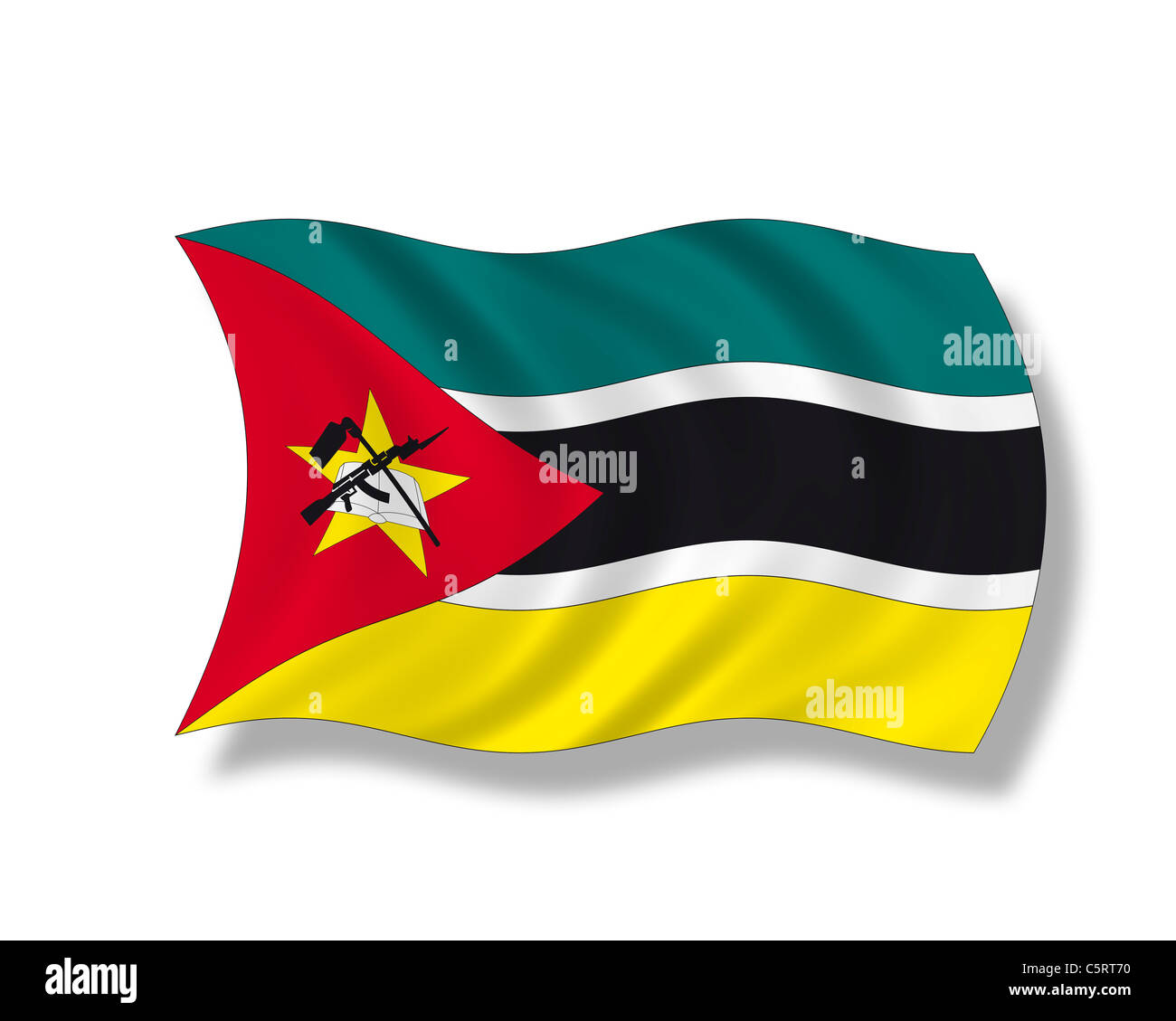 Illustration, Flag of Mozambique Stock Photo