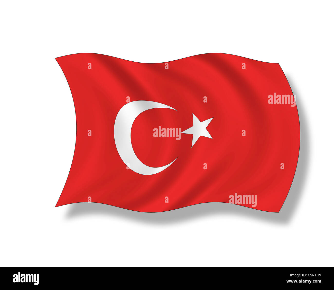 Illustration, Flag of Turkey Stock Photo