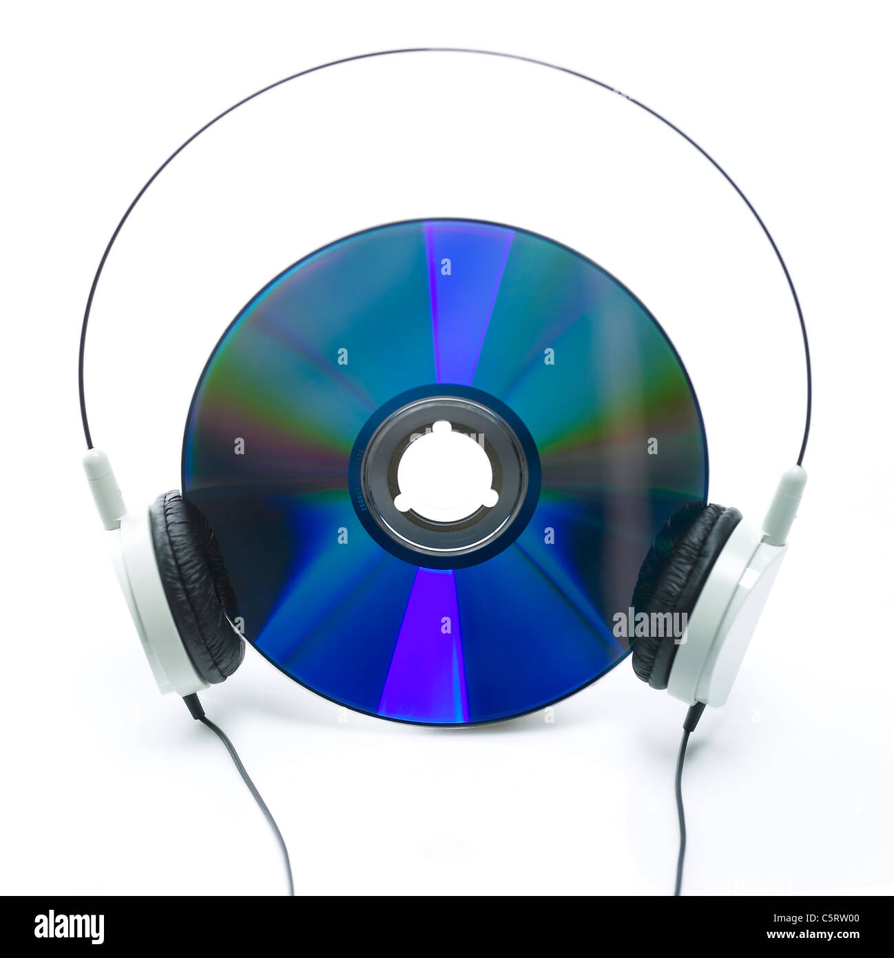 A headset on CD Stock Photo