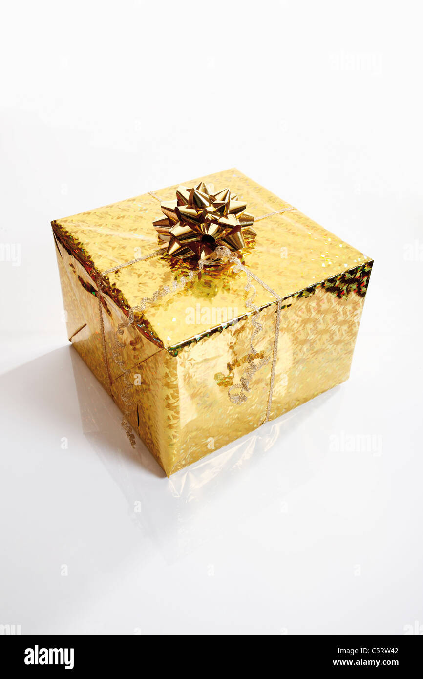 Christmas gift parcel Stock Photo