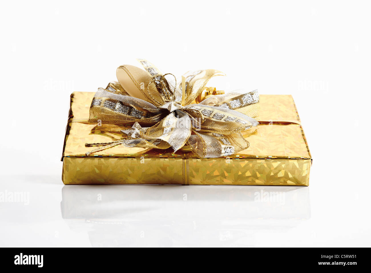 Christmas gift parcel Stock Photo