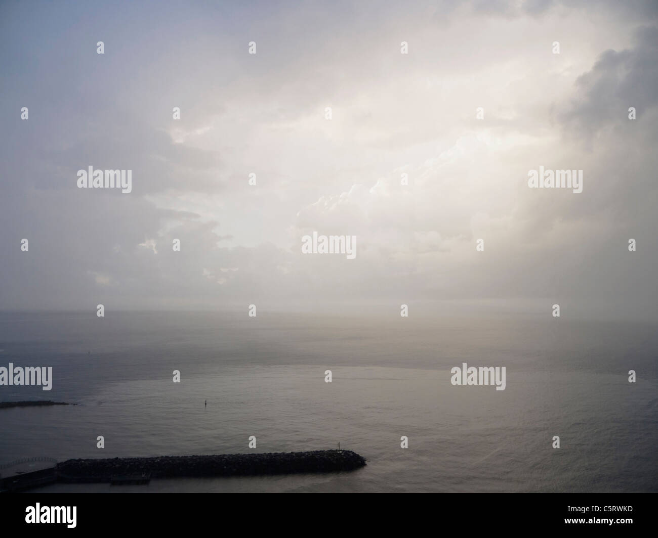 Southern Italy, Amalfi Coast, Piano di Sorrento, View of pier at dawn Stock Photo